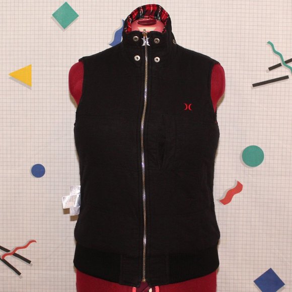 Hurley red plaid reversible sleeveless jacket - Picture 5 of 9